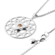 RACHEL GALLEY Chakra Collection - Yellow Sapphire Pendant with Adjustable Chain (Size 18-24-30) in Rhodium Overlay Sterling Silver, Silver wt. 12.66 Gms