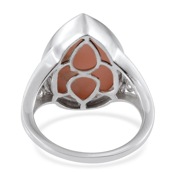 Peruvian Pink Opal (Pear) Solitaire Ring in Platinum Overlay Sterling Silver 6.750 Ct.