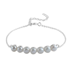Freshwater White Pearl Adjustable Bracelet in Sterling Silver