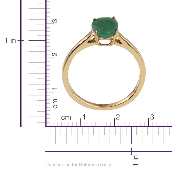 Kagem Zambian Emerald (Ovl) Solitaire Ring in 14K Gold Overlay Sterling Silver 1.250 Ct.