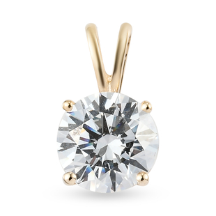 Lustro Stella 9K Yellow Gold Pendant Made with Finest CZ 2.04 Ct.
