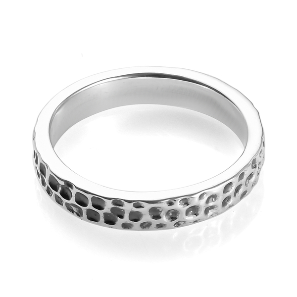 Set of 2 - Platinum Overlay Sterling Silver Band Ring, Silver wt 5.60 Gms