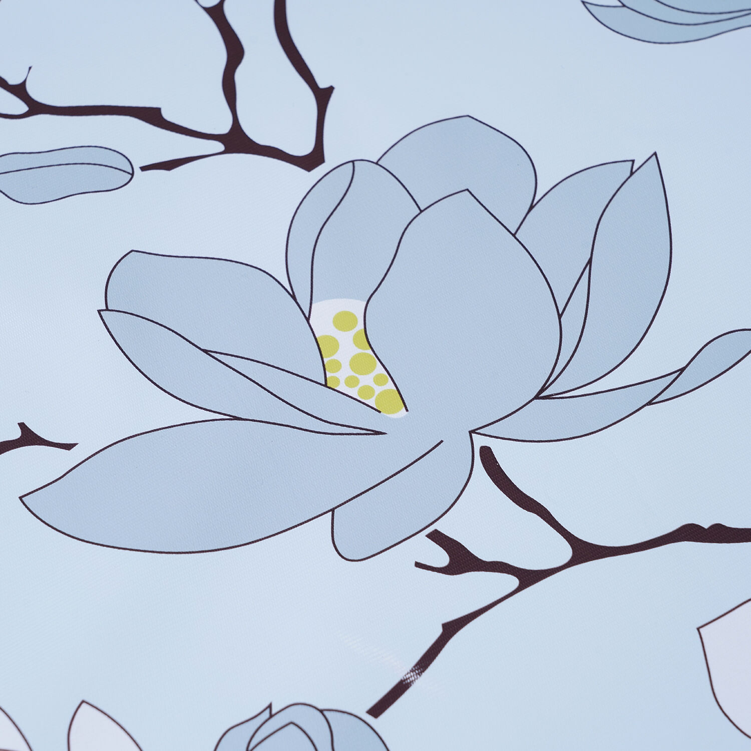 100% Waterproof PVC Table Cloth with Floral Pattern (Size 200x137cm) - Baby Blue