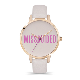 MISSGUIDED Nude Dial Watch with Nude Colour Starp