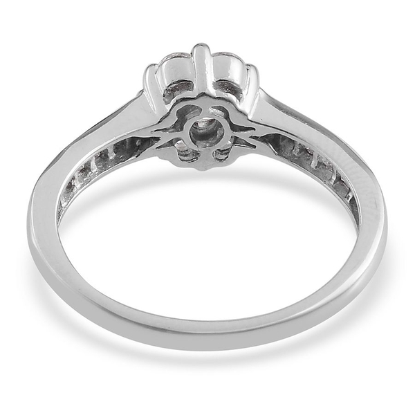 Lustro Stella - Platinum Overlay Sterling Silver (Rnd) Ring Made with Finest CZ 1.056 Ct.