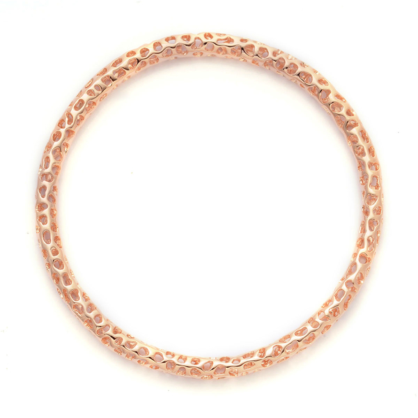 RACHEL GALLEY Rose Gold Overlay Sterling Silver Allegro Bangle (Size 8.25), Silver wt 16.90 Gms.