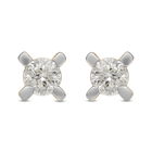 9K Yellow Gold SGL Certified Diamond (I3/G-H) Stud Earrings (with Push Back)