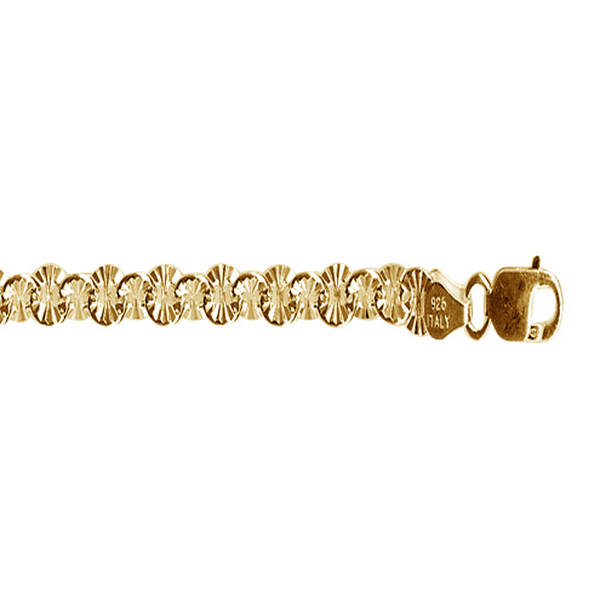 L Italia Collection 14K Gold Overlay Sterling Silver Bracelet (Size 7.5), Silver wt 5.50 Gms.