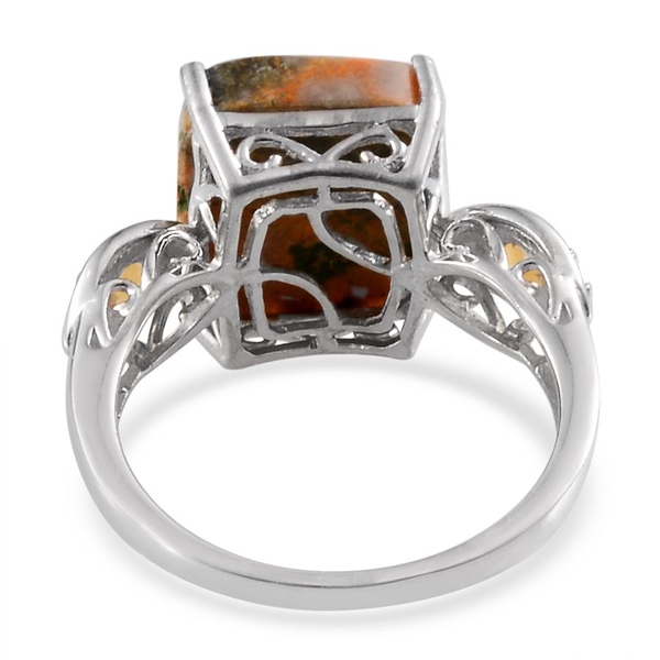 Bumble Bee Jasper (Oct 8.75 Ct), Citrine Ring in Platinum Overlay Sterling Silver 9.250 Ct.