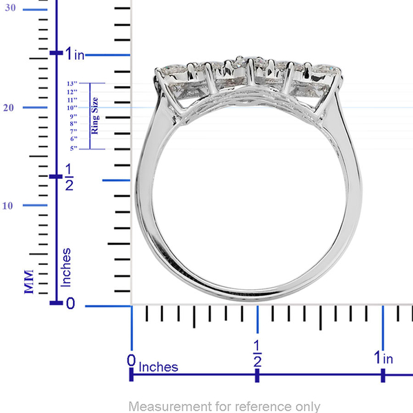 ILIANA 18K W Gold IGI Certified Diamond (Bgt) (SI/ G-H) Boat Cluster Ring 2.000 Ct.