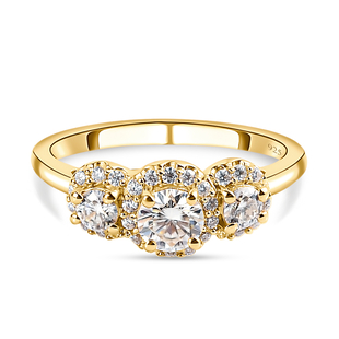 Moissanite Ring in 18K Gold Vermeil Plated Sterling Silver