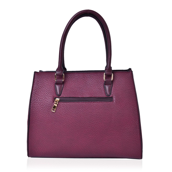 Timeless Collection Burgundy Colour Tote Bag with External Zipper Pocket and Adjustable and Removable Shoulder Strap (Size 34.5X28X16 Cm)