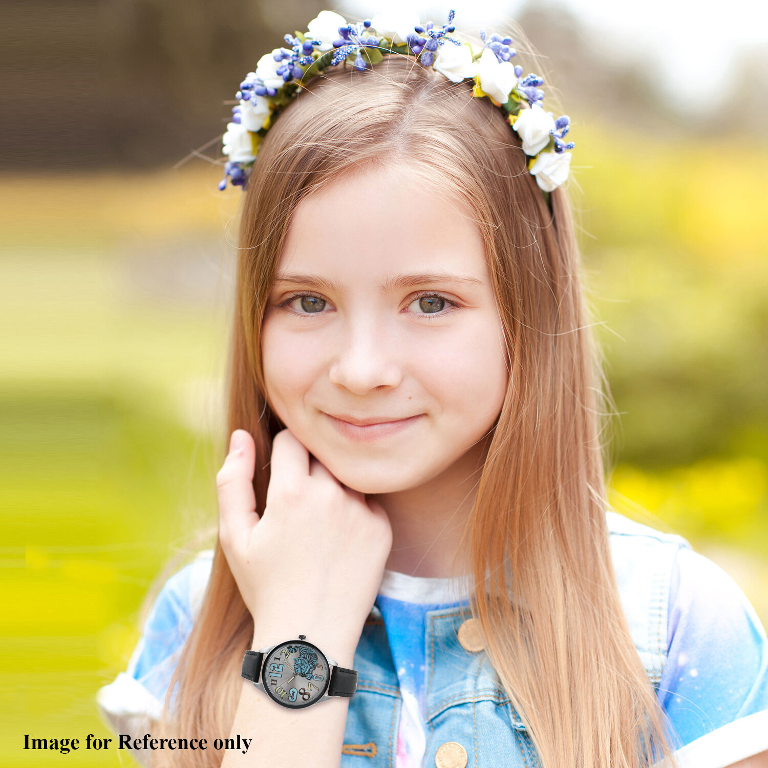 Disney Alice In Wonderland Cheshire Cat Quartz Movement Watch (42mm) With Black Strap