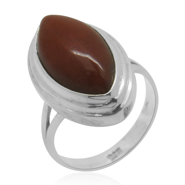 Royal Bali Collection Red Jade (Mrq) Solitaire Ring in Sterling Silver 8.720 Ct.