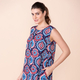TAMSY 100% Viscose Floral Pattern Sleeveless Dress (Size 10) - Navy