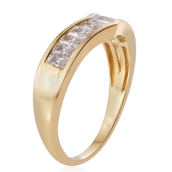 J Francis - 9K Y Gold (Bgt) Ring Made with Finest CZ