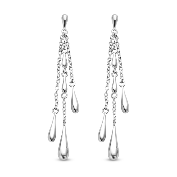 LUCYQ Drip Collection - Rhodium Overlay Sterling Silver Dangling Earrings with Push Back