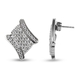 Lustro Stella Platinum Overlay Sterling Silver Earrings (with Push Back) Made with Finest CZ 3.69 Ct.