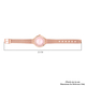 STRADA Japanese Movement Peach Dial Simulated Pink Sapphire Studded Water Resistant Watch with Rose Gold Colour Mesh Belt
