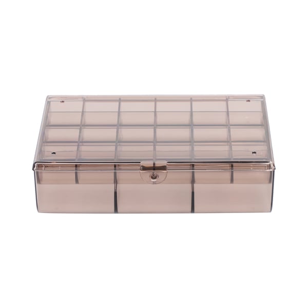 Two Layer Smart Organiser with Top Removable Tray (Size 18x13x5Cm) - Brown