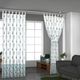 Set of 2 - Floral Printed Cotton Curtain with Tie Back Loops (Size 110x245cm) - White, Teal & Grey