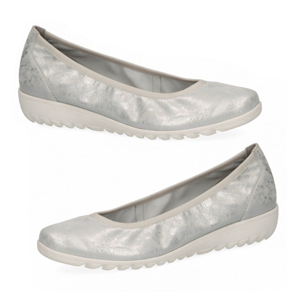 CAPRICE Women Wedge Pump Sandal (Size 3.5) - Silver Shin