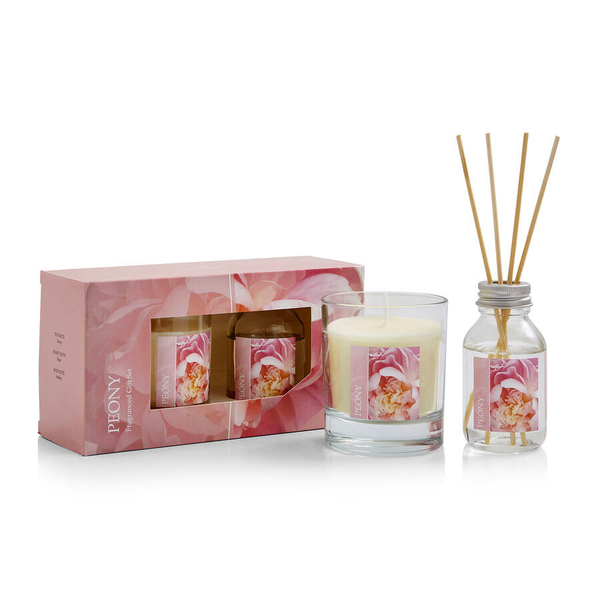 WAX LYRICAL 2 Piece Set - Peony Reed 100 ml Diffuser & 190g Candle Gift Set