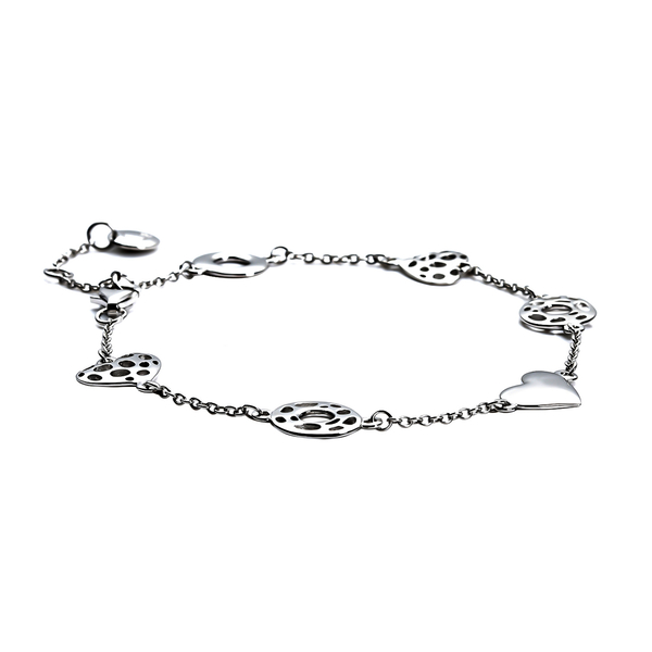 RACHEL GALLEY Amore Collection - Rhodium Overlay Sterling Silver Station Bracelet (Size - 8 with Extender) with Lobster Clasp