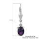 Amethyst Solitaire Lever Back Earrings in Platinum Overlay Sterling Silver 1.42 Ct.