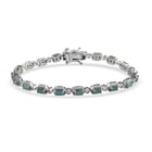 One Time Deal- Grandidierite and Natural Cambodian Zircon Bracelet (Size 7.5) in Platinum Overlay St