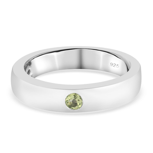 Hebei Peridot Ring in Platinum Overlay Sterling Silver