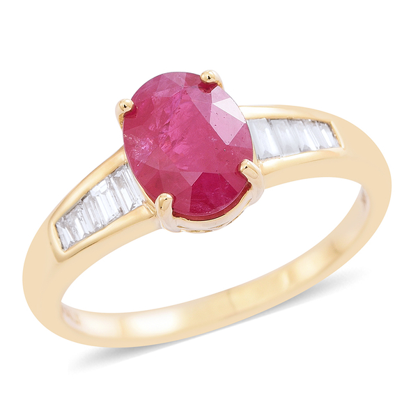 Signature Collection ILIANA 2.25 Ct AAA Ruby and Diamond Ring in 18K Gold