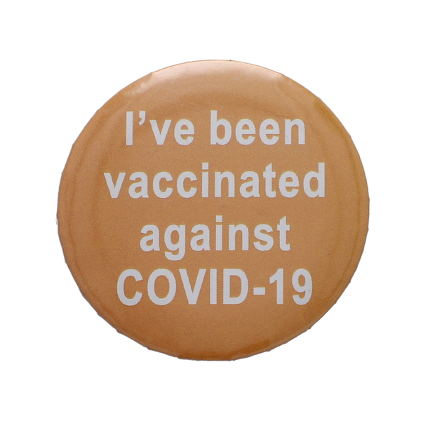 Vaccinated Badge in Orange (Size- 4.5 CM)