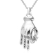 Espirito Santo Aquamarine Hand Holding Necklace (Size 18) in Platinum Overlay Sterling Silver
