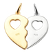 14K Gold and Platinum Overlay Sterling Silver Heart Pendant with Chain (Size 20)