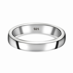 Supreme Finish 4mm Plain Band Ring in Platinum Plated Sterling Silver