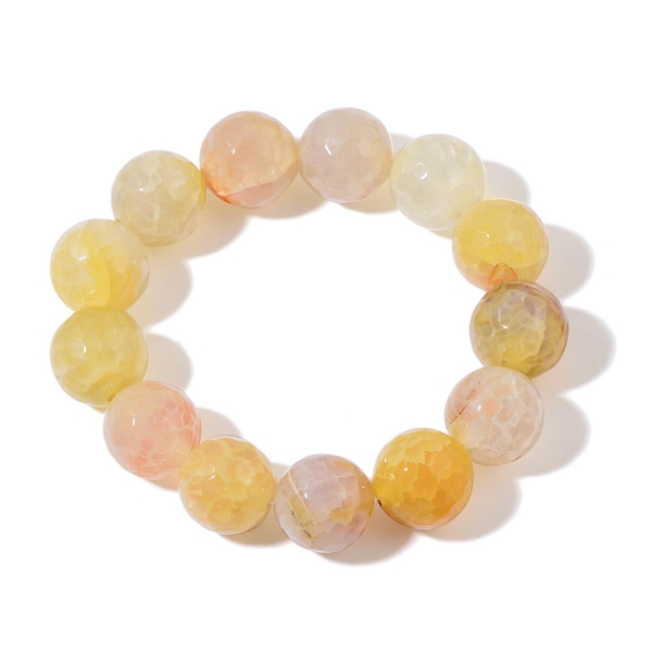 Rare Size -Yellow Agate Stretchable Bracelet (Size 7.5) 330.00 Ct.