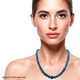 One Time Deal - Neon Apatite Necklace (Size 20) with Magentic Lock in Rhodium Overlay Sterling Silver 253.50 Ct.