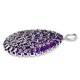 Amethyst Cluster Pendant in Platinum Overlay Sterling Silver 26.63 Ct, Silver Wt. 11.50 Gms