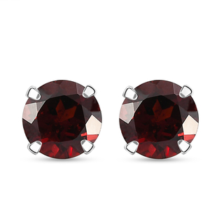 Mozambique Garnet Stud Earrings (With Push Back) in Sterling Silver 2.05 Ct.