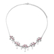 Lucy Q Splash Collection - African Ruby (FF) Necklace (Size:16 with 4 inch Extender) in Rhodium Overlay Sterling Silver 2.56 Ct, Silver wt. 18.34 Gms