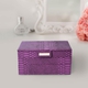 Three-Layer Jewellery Box with Light Pink Velvet Dust Cover on the Second and Third Layer (Size 24.5x17x12cm) - Purple