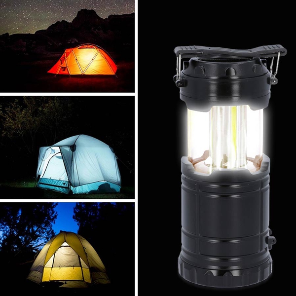 3 in 1 Flame Lantern with white LED Light, Flame Light and Flashlight (3xAA Battery Not Included) (Size 9x14 Cm) - Black