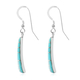 Santa Fe Collection - Kingman Turquoise Dangling Earrings ( With Hook) in Sterling Silver