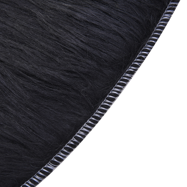 TJC Supersoft High Pile Faux Sheep Skin Fur Rug (Size 180x100cm) - Black