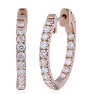 NY Close Out - 10K Yellow Gold Diamond (I1-I3/G-H) Hoop Earrings 1.00 Ct.