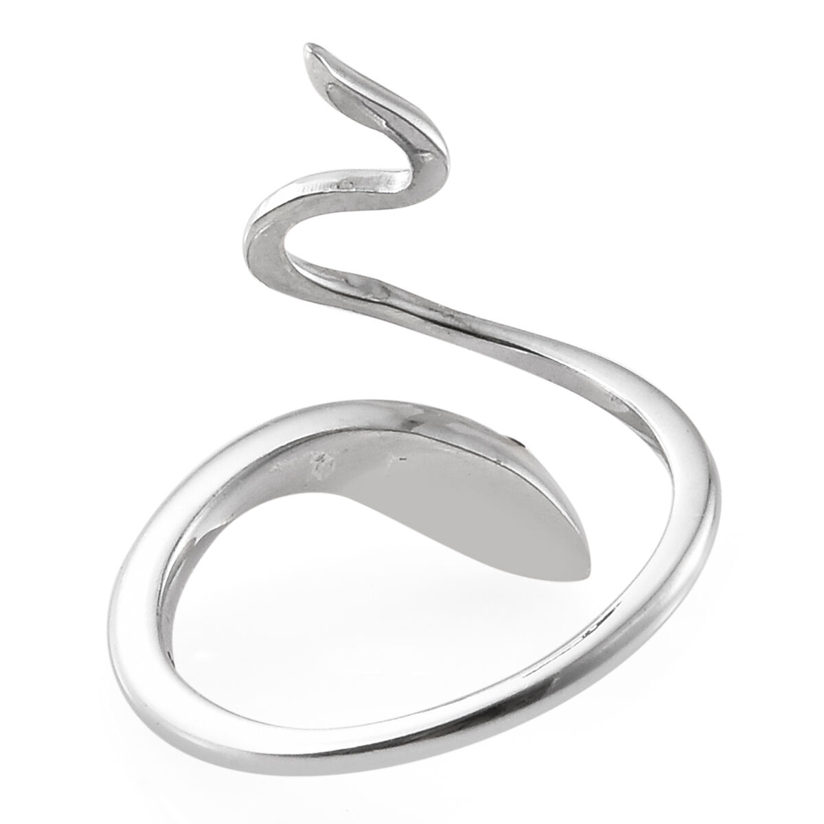 Red Diamond (Rnd) Snake Ring in Platinum Overlay Sterling Silver