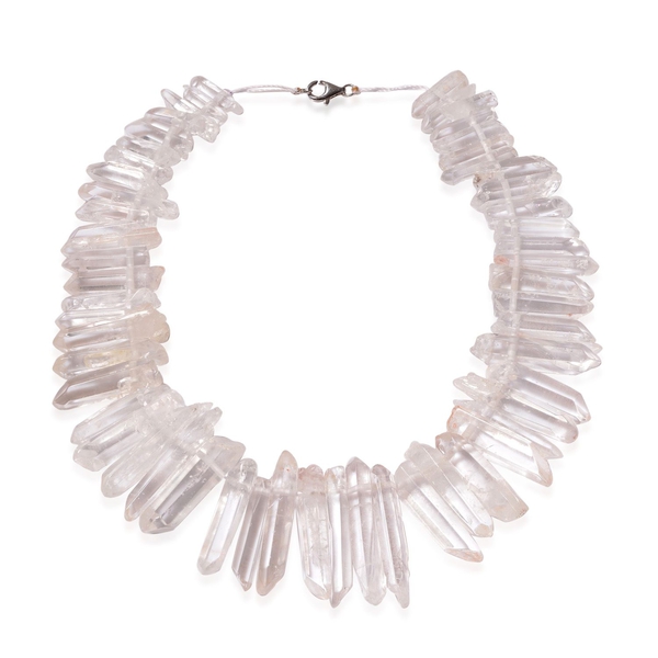 White Quartz Necklace (Size 18) in Sterling Silver 190.290 Ct.