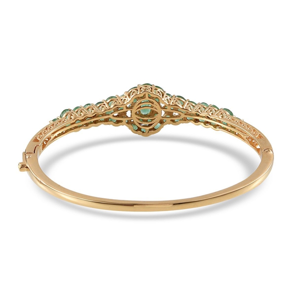 Kagem Zambian Emerald Bangle (Size 7.5) in 14K Gold Overlay Sterling Silver 7.150 Ct.