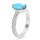 Arizona Sleeping Beauty Turquoise Solitaire Ring in Platinum Overlay Sterling Silver 1.13 Ct.